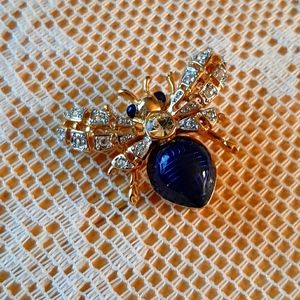 Vintage Beetle Jewel Pin